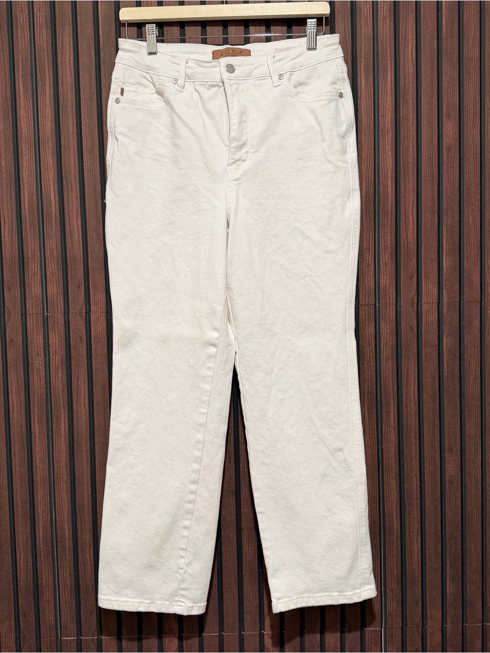 Judy Blue Tummy Control White Ankle Straight Jeans 9/29